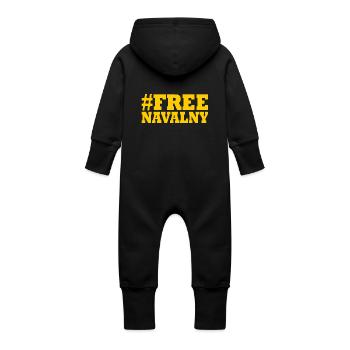 free Navalny - Baby Organic Sweat Overalls With Hood - black - Back