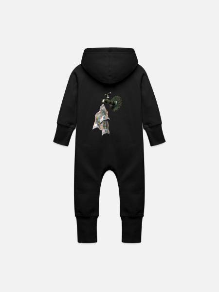 Geldhahn - Baby Bio Sweat Overall mit Kapuze - Schwarz