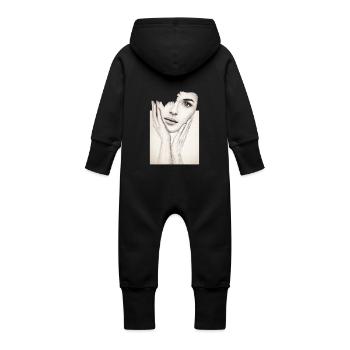 Fille brisée - Grenouillère à capuche bio en molleton Bébé - noir - Dos