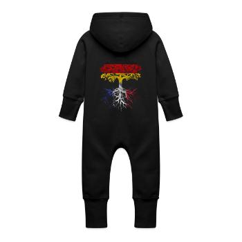 Allemand avec des racines françaises - Grenouillère à capuche bio en molleton Bébé - noir - Dos
