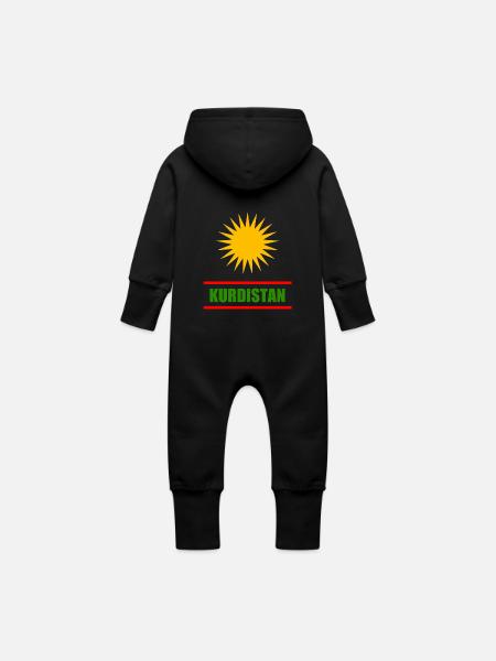 kurdistan - Baby Bio Sweat Overall mit Kapuze - Schwarz