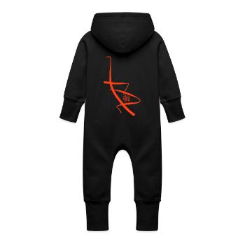 Cooles Basel Kindergeschenk für Basler Kids - Baby Bio Sweat Overall mit Kapuze - Schwarz - Hinten