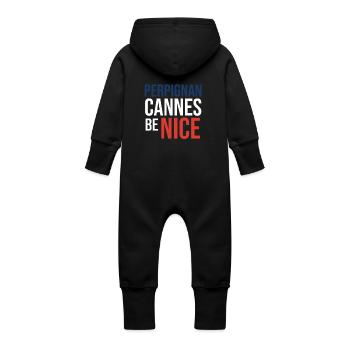 Perpignan Souvenir - Grenouillère à capuche bio en molleton Bébé - noir - Dos