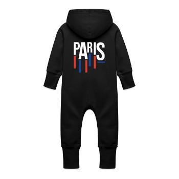 The "most fancy" Paris Pullover Hoodie - Baby Organic Sweat Overalls With Hood - black - Back