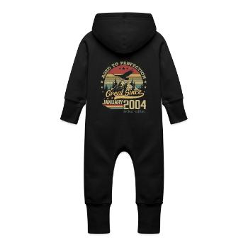 20 Years Old To Perfection Born: January 2004 - Baby Organic Sweat Overalls With Hood - vanilla - Back