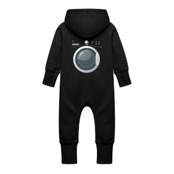 Waschmaschine Kostümersatz Fasching - Baby Bio Sweat Overall mit Kapuze - Schwarz - Hinten