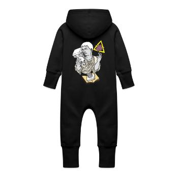 Statue Schädel Siegessäule - Baby Bio Sweat Overall mit Kapuze - Schwarz - Hinten