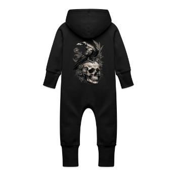 Âme sombre - Grenouillère à capuche bio en molleton Bébé - noir - Dos