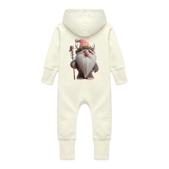 Troll de Noël 2 - Grenouillère à capuche bio en molleton Bébé - vanille - Dos