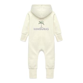 Honduras Honduras - Baby Organic Sweat Overalls With Hood - vanilla - Back