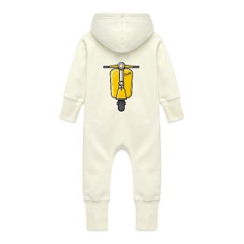 Scooter Scooter Scooter jaune - Grenouillère à capuche bio en molleton Bébé - vanille - Dos