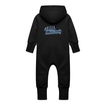 Evolution des Schwimmers der Schwimmerin - Baby Bio Sweat Overall mit Kapuze - Schwarz - Hinten