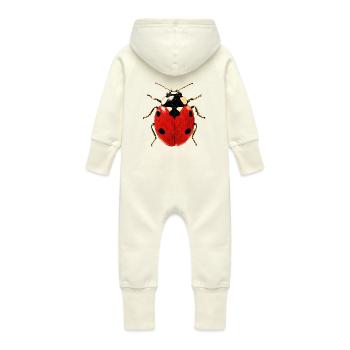Marienkäfer Ladybug Insekten Bunt Süße Marienkäfer - Baby Bio Sweat Overall mit Kapuze - Vanille-Milchshake - Hinten