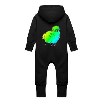 Wolly Sheeeepling Retro wave - Baby Organic Sweat Overalls With Hood - vanilla - Back