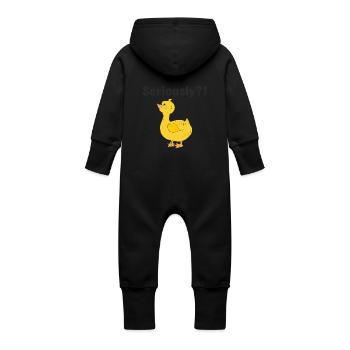Sérieusement caneton - Grenouillère à capuche bio en molleton Bébé - noir - Dos