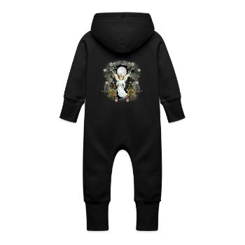 mystique, spirituel, ange, nature, amoureux de la nature - Grenouillère à capuche bio en molleton Bébé - noir - Dos