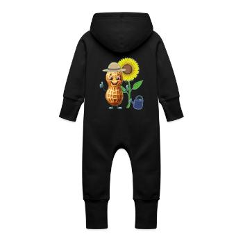 Jardinier de cacahuètes Jardinier amateur Jardinage - Grenouillère à capuche bio en molleton Bébé - noir - Dos