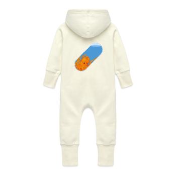 Pilule de pieuvre - Grenouillère à capuche bio en molleton Bébé - vanille - Dos