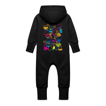 Laboratory Glassware with Chemicals - Baby Organic Sweat Overalls With Hood - black - Back