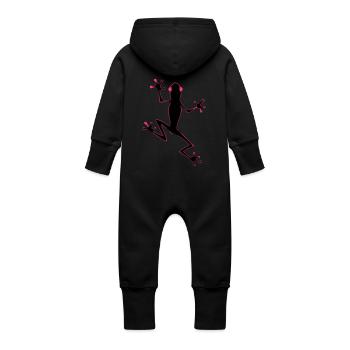 grenouille pinkblack - Grenouillère à capuche bio en molleton Bébé - noir - Dos