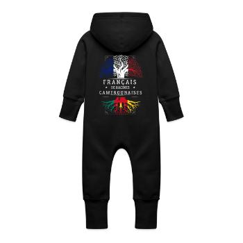 Racines Camerounaises - Grenouillère à capuche bio en molleton Bébé - noir - Dos