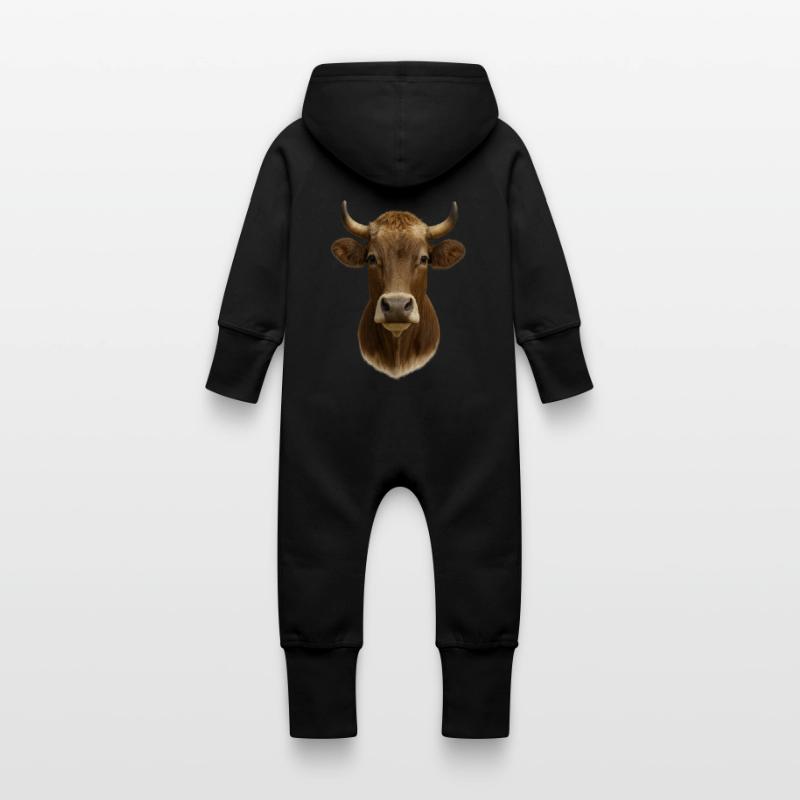 La plus belle vache Grenouillère à capuche bio en molleton Bébé