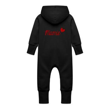 MAMIE. BONNE FÊTE MAMIE. SUPER MAMIE. FÊTE - Grenouillère à capuche bio en molleton Bébé - noir - Dos
