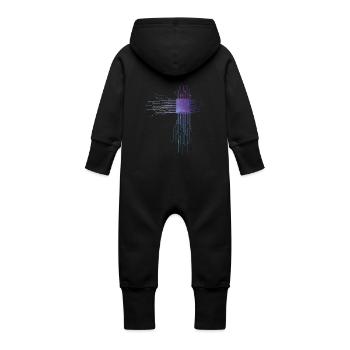 CPU Processor Computer Scientist Electrician - Baby Organic Sweat Overalls With Hood - black - Back