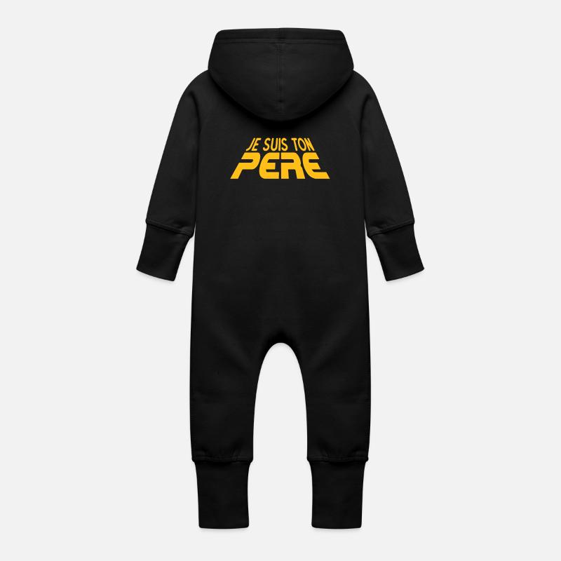 Je suis ton père - Grenouillère à capuche bio en molleton Bébé - noir