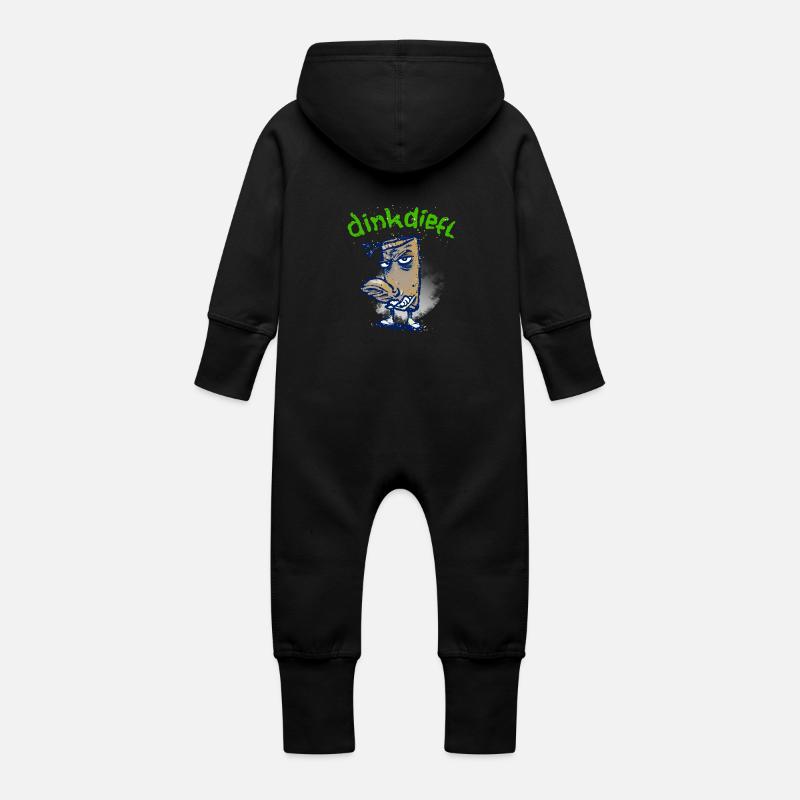 Dinkdiefl - Baby Bio Sweat Overall mit Kapuze - Schwarz