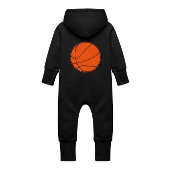 Basket ball - Økologisk sweatshirt-overall med hætte til baby - sort - Bagpå