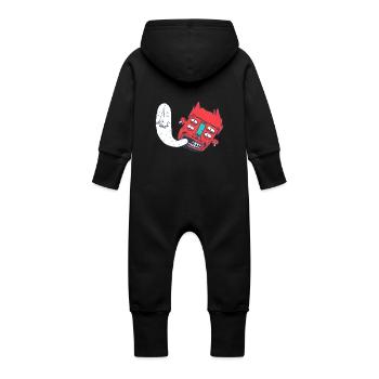 leicht geräuchert - Baby Bio Sweat Overall mit Kapuze - Schwarz - Hinten