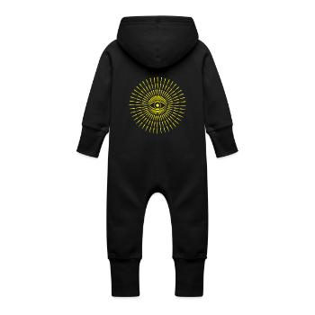 ILLUMINATI PYRAMIDE - Baby Bio Sweat Overall mit Kapuze - Schwarz - Hinten