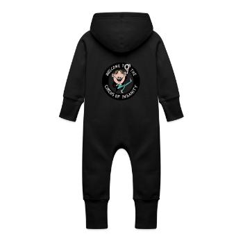 Cheslo: Bienvenue sur le cirque de folie - Grenouillère à capuche bio en molleton Bébé - noir - Dos