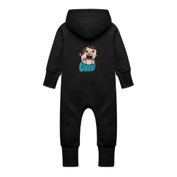 Wunderbar - Baby Bio Sweat Overall mit Kapuze - Schwarz - Hinten