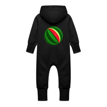 Wassermelone - Baby Bio Sweat Overall mit Kapuze - Schwarz - Hinten