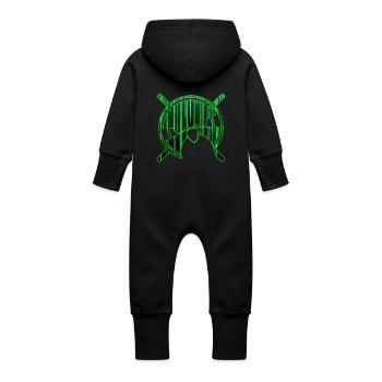linux-Geek - Baby Organic Sweat Overalls With Hood - black - Back