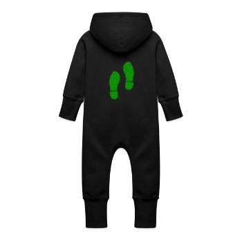 Green Grass Steps - Grenouillère à capuche bio en molleton Bébé - noir - Dos