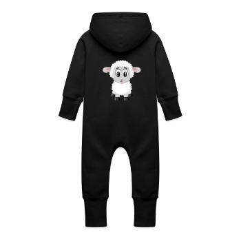 moutons doux - Grenouillère à capuche bio en molleton Bébé - noir - Dos