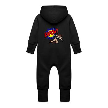 Kapow - Baby Bio Sweat Overall mit Kapuze - Schwarz - Hinten