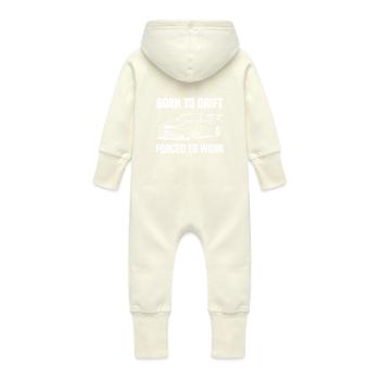 born to drift white - Grenouillère à capuche bio en molleton Bébé - vanille - Dos