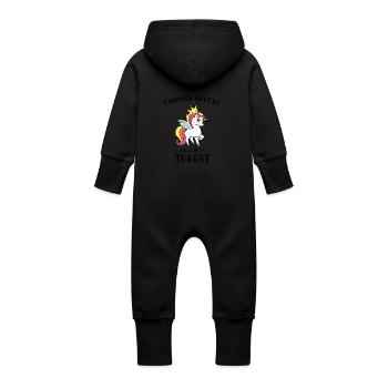 Unicorn queens August - Baby Organic Sweat Overalls With Hood - black - Back