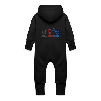 Gamer - Man Kvinna Gamer - Ekologisk sweatoverall med luva baby - svart - Bak