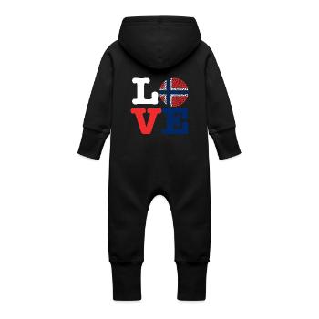 COEUR NORVÈGE - Grenouillère à capuche bio en molleton Bébé - noir - Dos