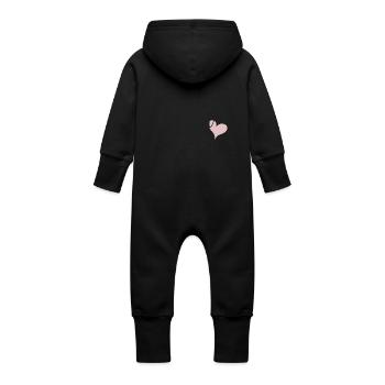 bigger sister - Baby Bio Sweat Overall mit Kapuze - Schwarz - Hinten