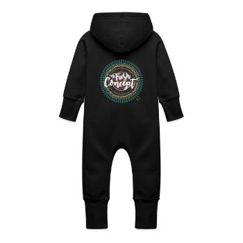 Fresh Concept Mandala - Baby Organic Sweat Overalls With Hood - black - Back