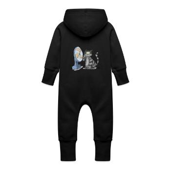Siri and the fan - Baby Organic Sweat Overalls With Hood - black - Back