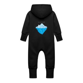In love with Iceland - Baby Organic Sweat Overalls With Hood - black - Back
