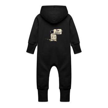 Tea-Shirt - Baby Bio Sweat Overall mit Kapuze - Schwarz - Hinten