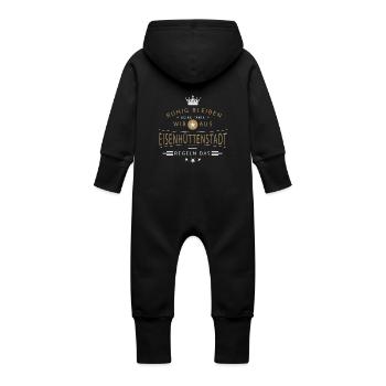 Eisenhüttenstadt Stadt - Baby Bio Sweat Overall mit Kapuze - Schwarz - Hinten